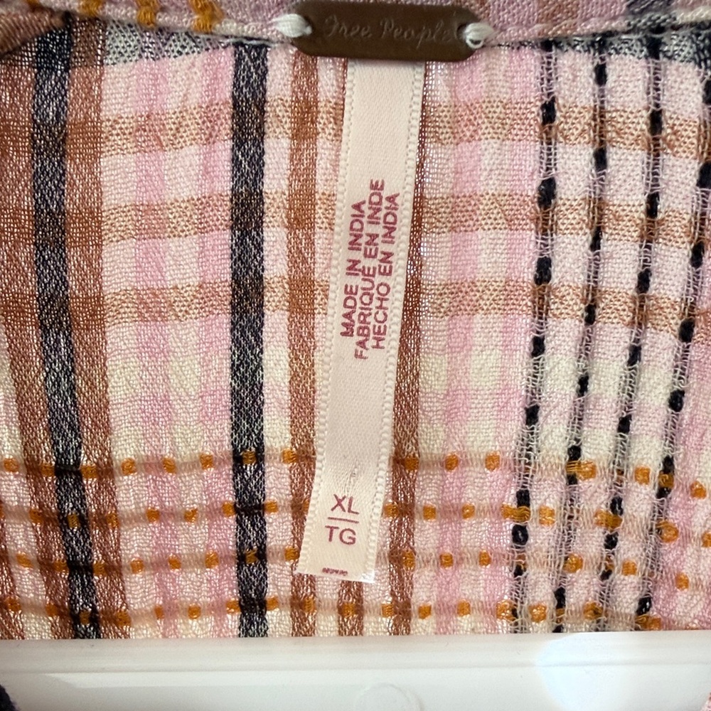 Free People Multicolor Plaid Long Sleeve Dress - Picture 2 of 4